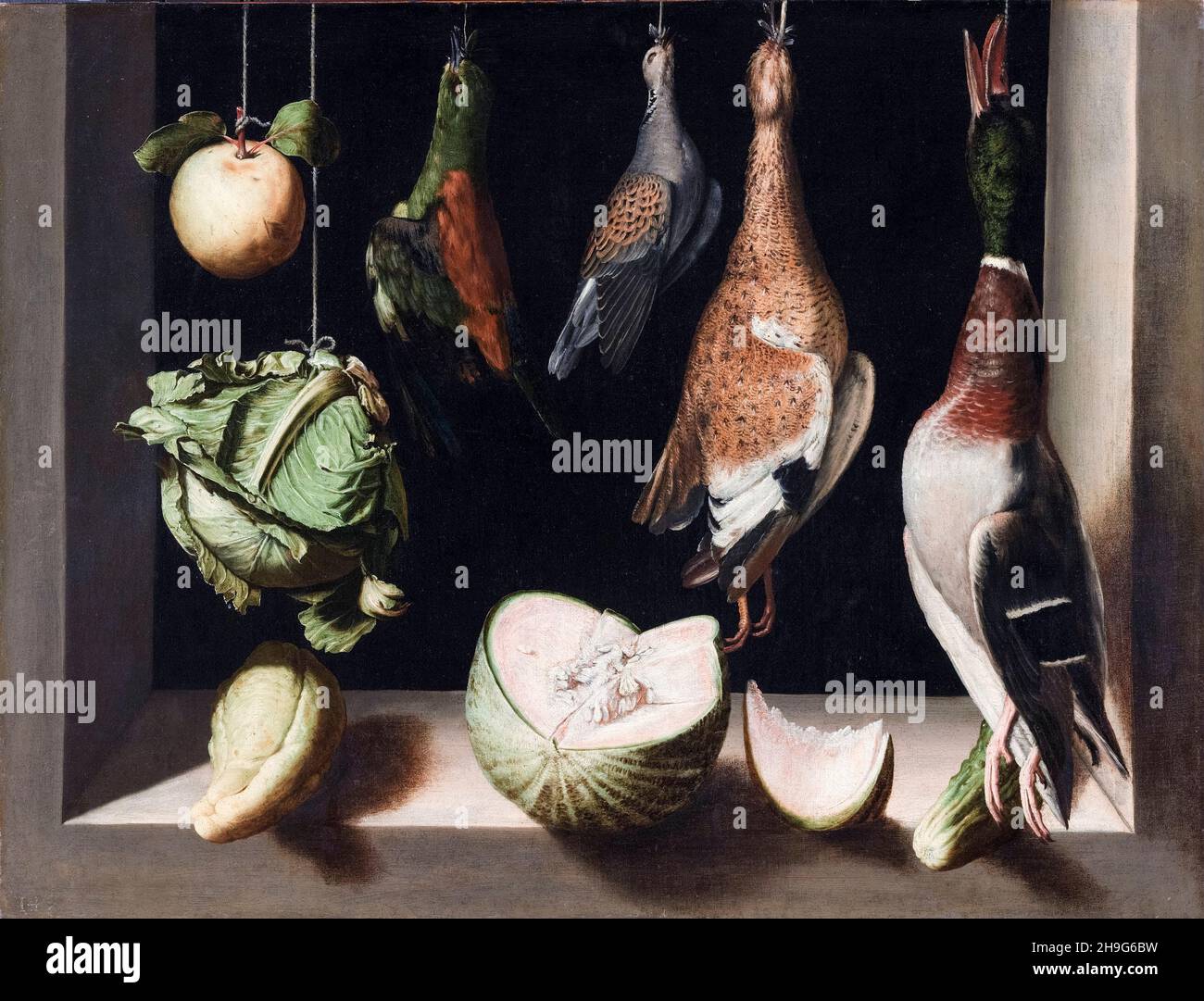 Juan Sánchez Cotán, Malerei, Stillleben mit Wildvögeln, 1597-1607 Stockfoto
