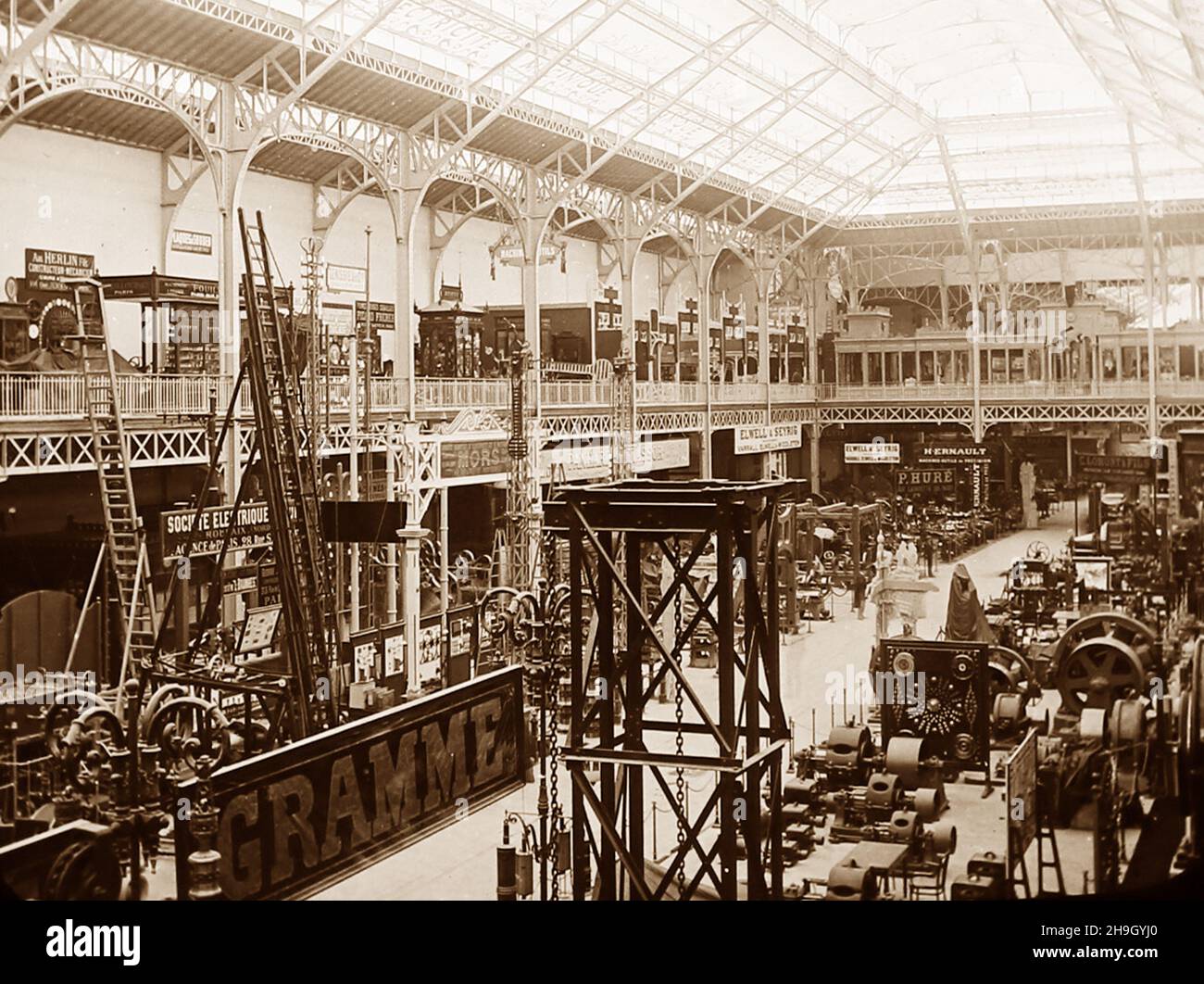 Elektromaschinenhalle, 1900 Exposition Universelle, Paris, Frankreich Stockfoto