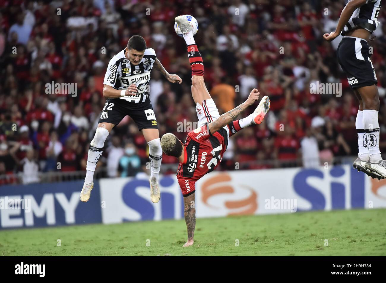 Pedro-Spieler Flamengo beim Fußballspiel Campeonato Brasileiro (Brasilianische Nationalliga) zwischen Flamengo Stockfoto
