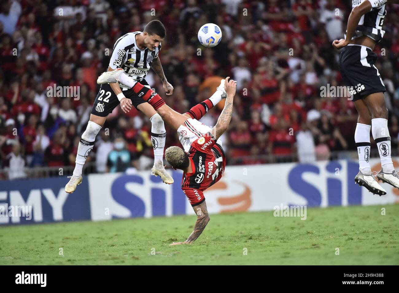 Pedro-Spieler Flamengo beim Fußballspiel Campeonato Brasileiro (Brasilianische Nationalliga) zwischen Flamengo Stockfoto