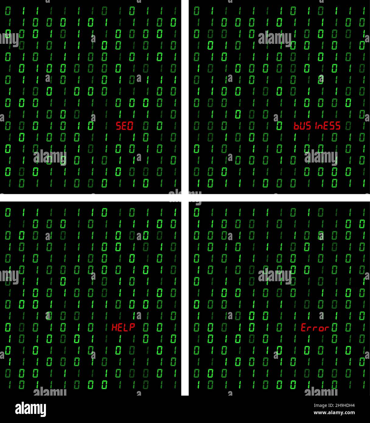 Stream von Binärcode. Computer 0,1 Hintergrunddesign. Ziffern auf dem Bildschirm. Abstraktes Konzept Grafikdaten, Technologie, Entschlüsselung, Algorithmus, Verschlüsselung Stock Vektor