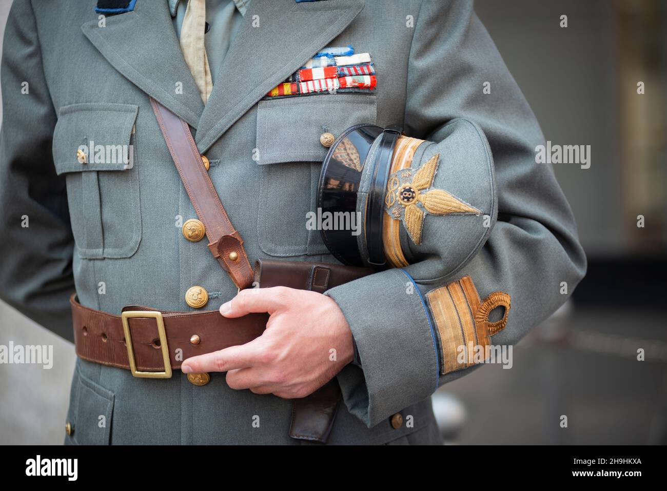 Italien, Lombardei, Uniform des Oberstleutnants 8th Abteilung des Militärmotorkorps, diese Uniform wurde von 1936 bis 1940 getragen Stockfoto