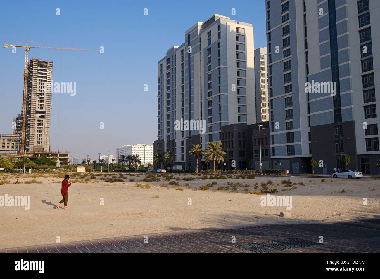 Ein unentwickeltes Grundstück im Jumeirah Village Circle, Dubai Stockfoto