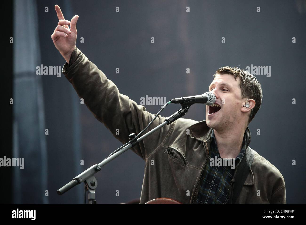 Jamie T auf der Hauptbühne bei der Reading 2015 Festival Stockfoto