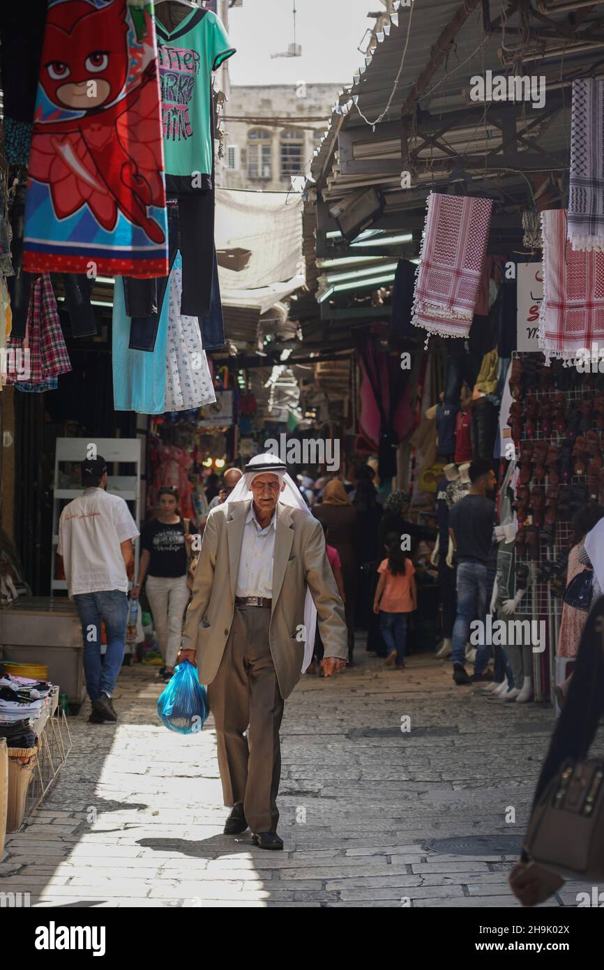 Marktstände im armenischen Viertel der Altstadt von Jerusalem. Aus einer Serie von Reisefotos, die in Jerusalem und in der Nähe aufgenommen wurden. Fotodatum: Donnerstag, 2. August 2018. Bildnachweis sollte lauten: Richard Gray/EMPICS Stockfoto