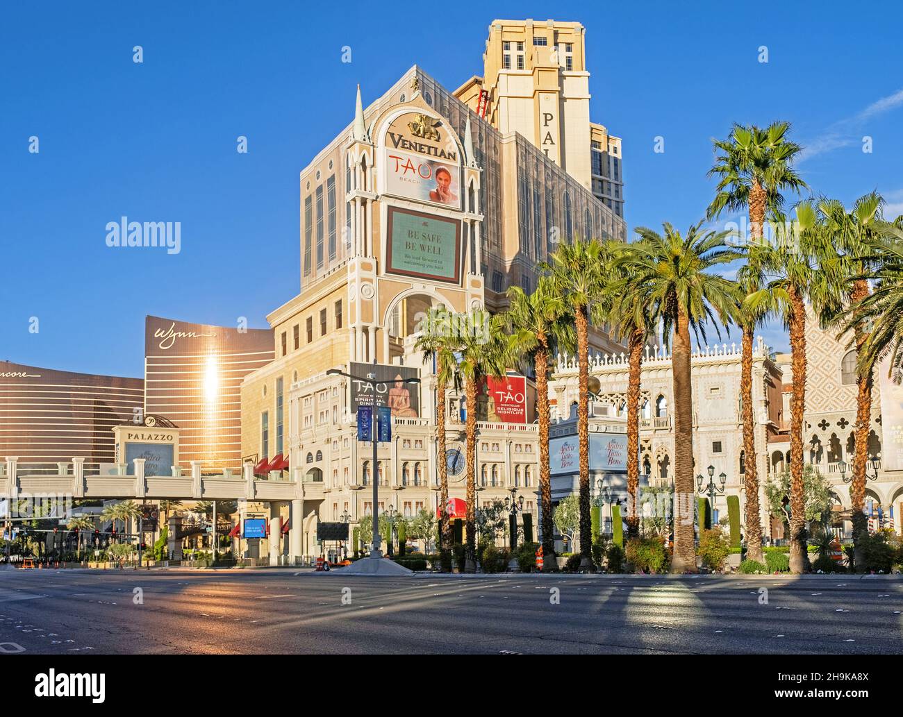 Menschenleere Straßen in der Stadt Las Vegas während der Pandemie COVID-19/Coronavirus-Pandemie, Clark County, Nevada, USA, USA Stockfoto