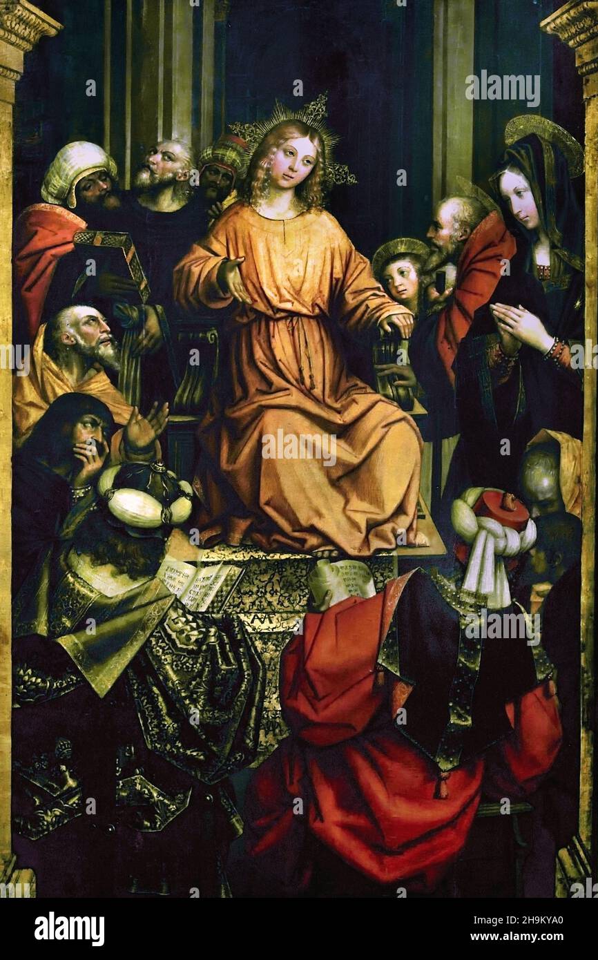 Defendente Ferrari (1480/85 - 1540) - Jesus streitig mit den Ältesten, 1510, Italien, Italienisch. Stockfoto