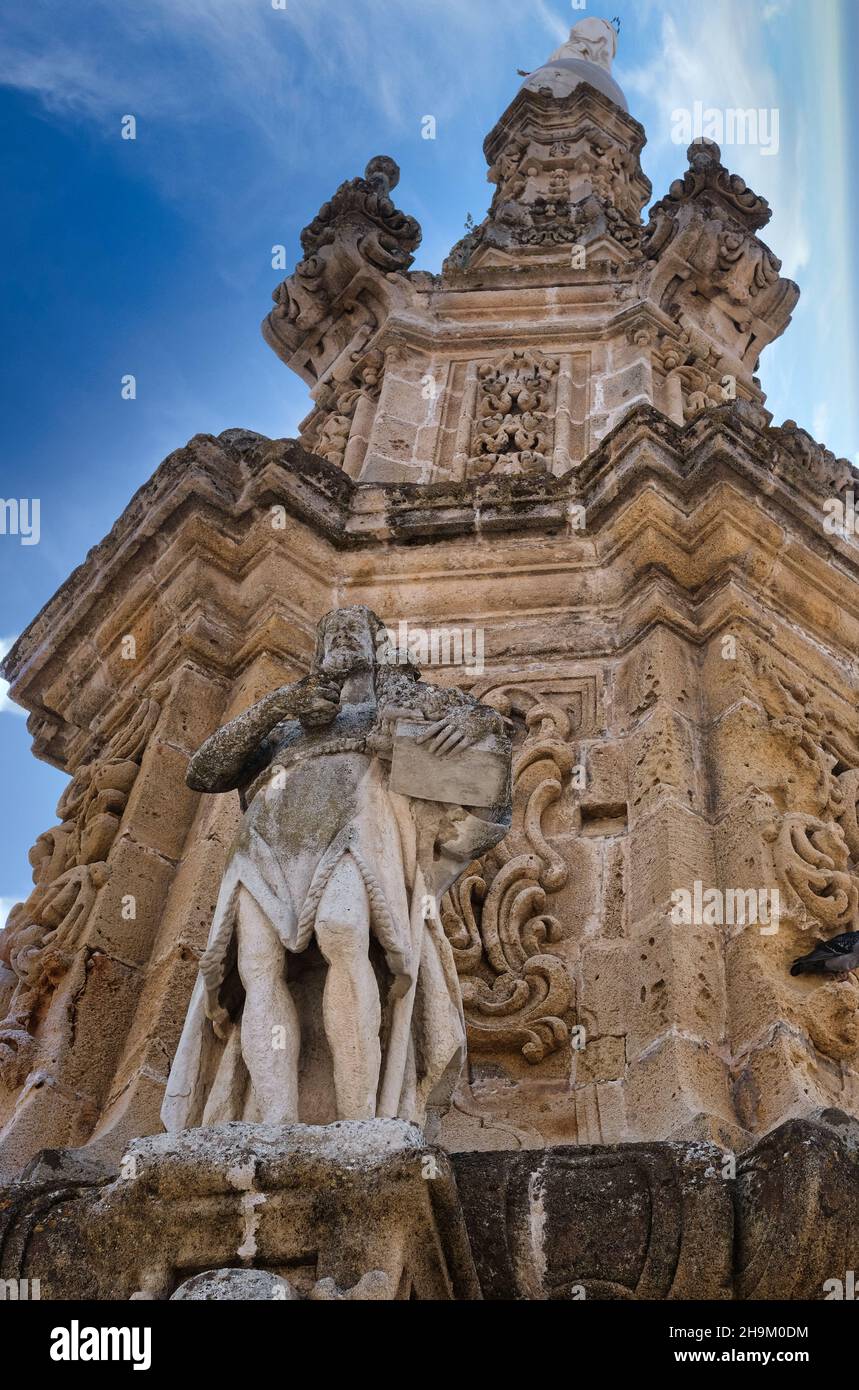 Der Spire der Unbefleckten 1743 im Barockstil in Nardò ein schönes Barockdorf, Provinz Lecce, Salento, Apulien, Süditalien. Stockfoto