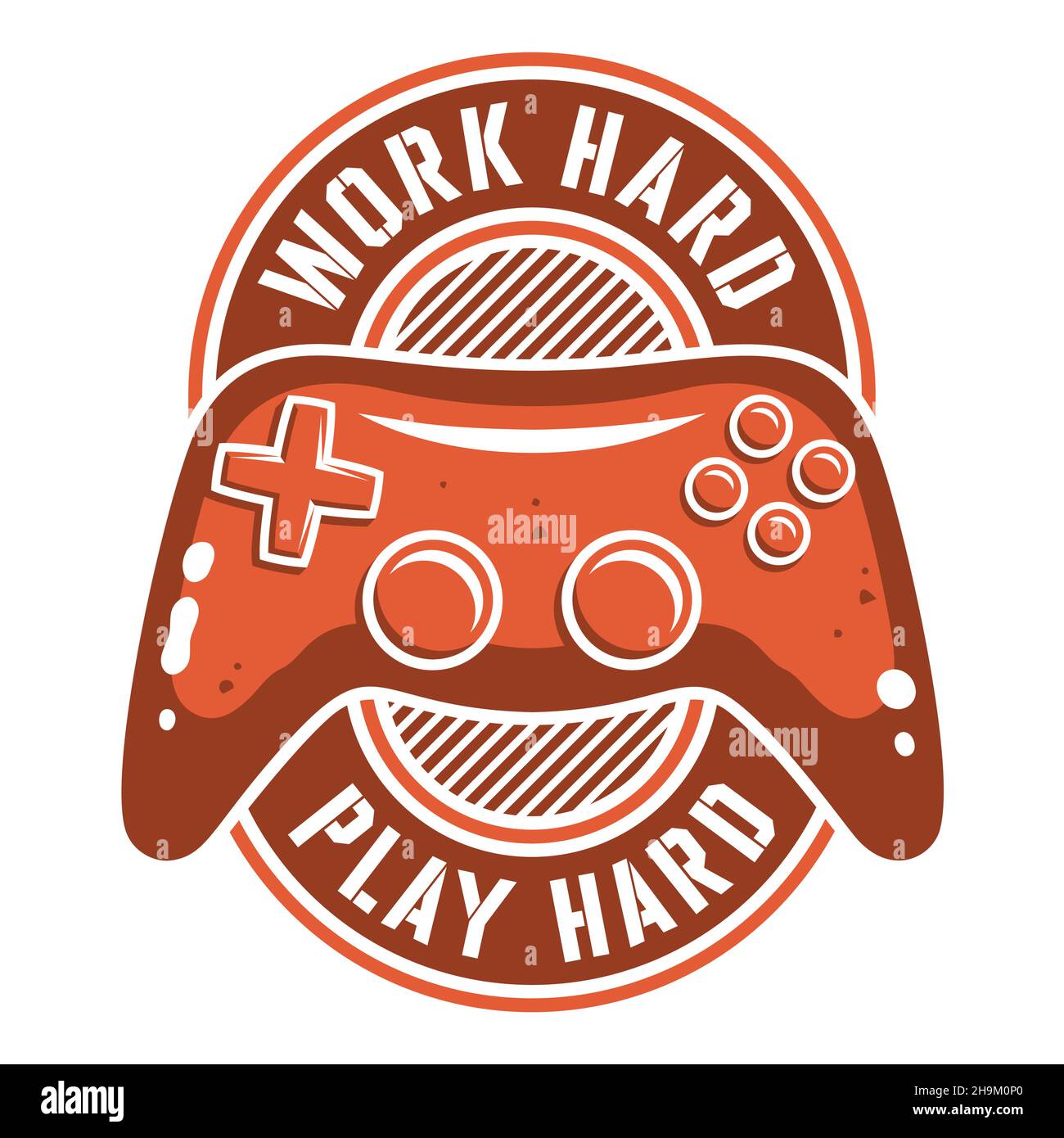 Joystick Gamepad Game Controller und trendige Slogan Vektor Illustration Stock Vektor