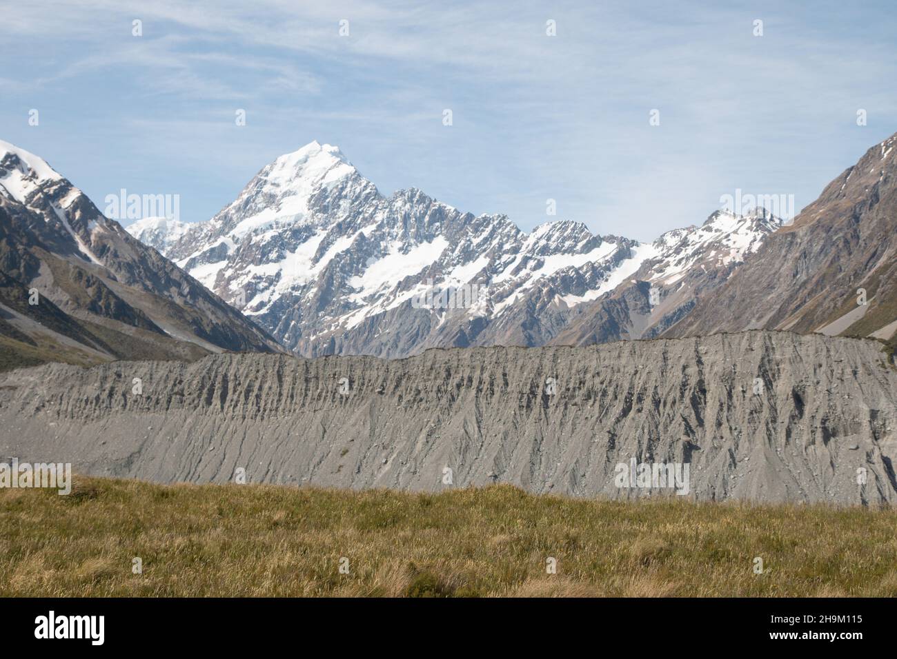 Blick auf Mount Cook vom Kea Point Aussichtsplattform, Aoraki Mount Cook Nationalpark, Südinsel, Neuseeland Stockfoto