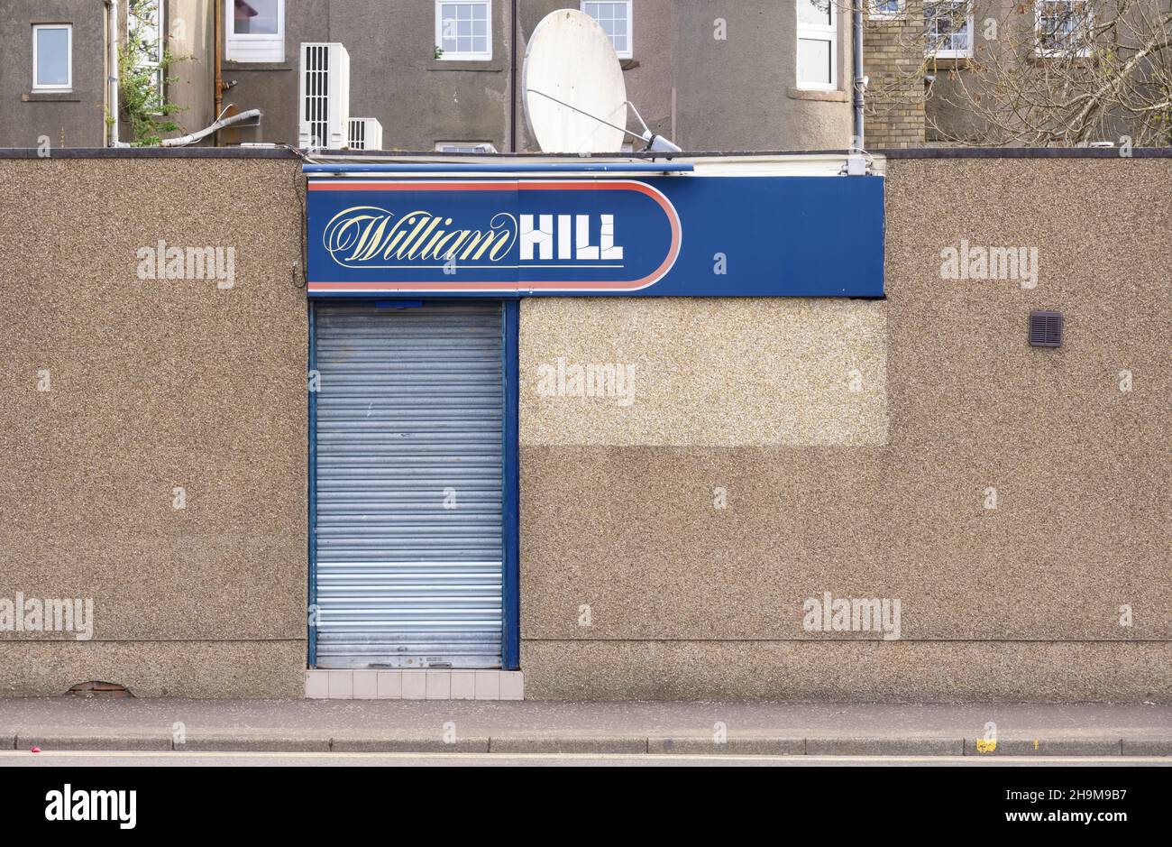 London, England, Großbritannien, 25th 2021. April, William Hill Wettbüro wegen neuer covid Variante geschlossen Stockfoto