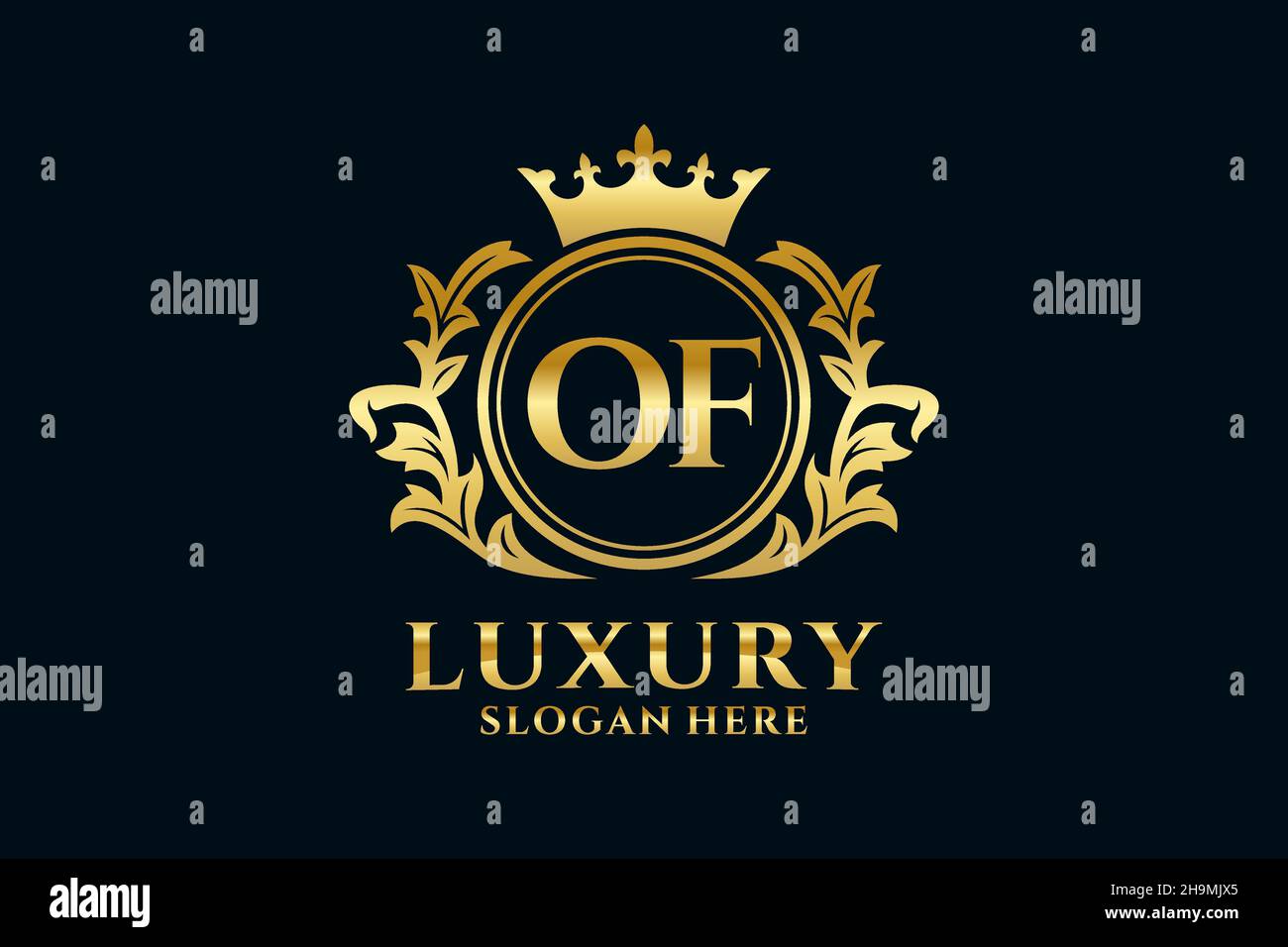 VON Letter Royal Luxury Logo-Vorlage in Vektorgrafik für luxuriöse Branding-Projekte und andere Vektorgrafik. Stock Vektor