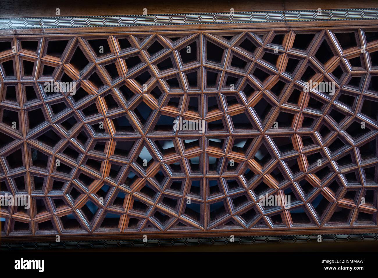 Osmanische türkische Kunst mit geometrischen Mustern in Aussicht Stockfoto