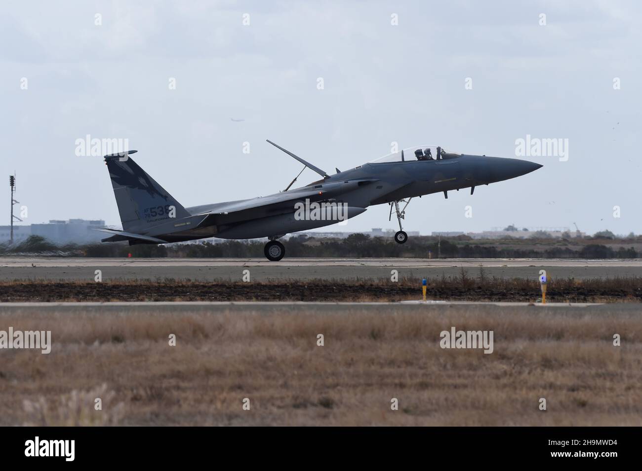 F15C landet bei MCAS Miramar in San Diego, Kalifornien Stockfoto