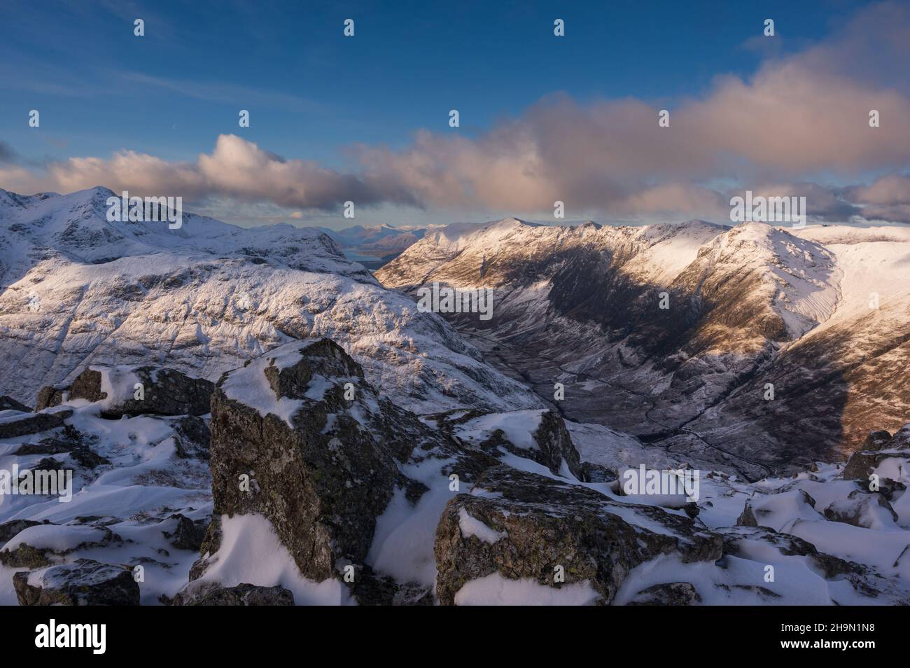 Winter in Glencoe Stockfoto