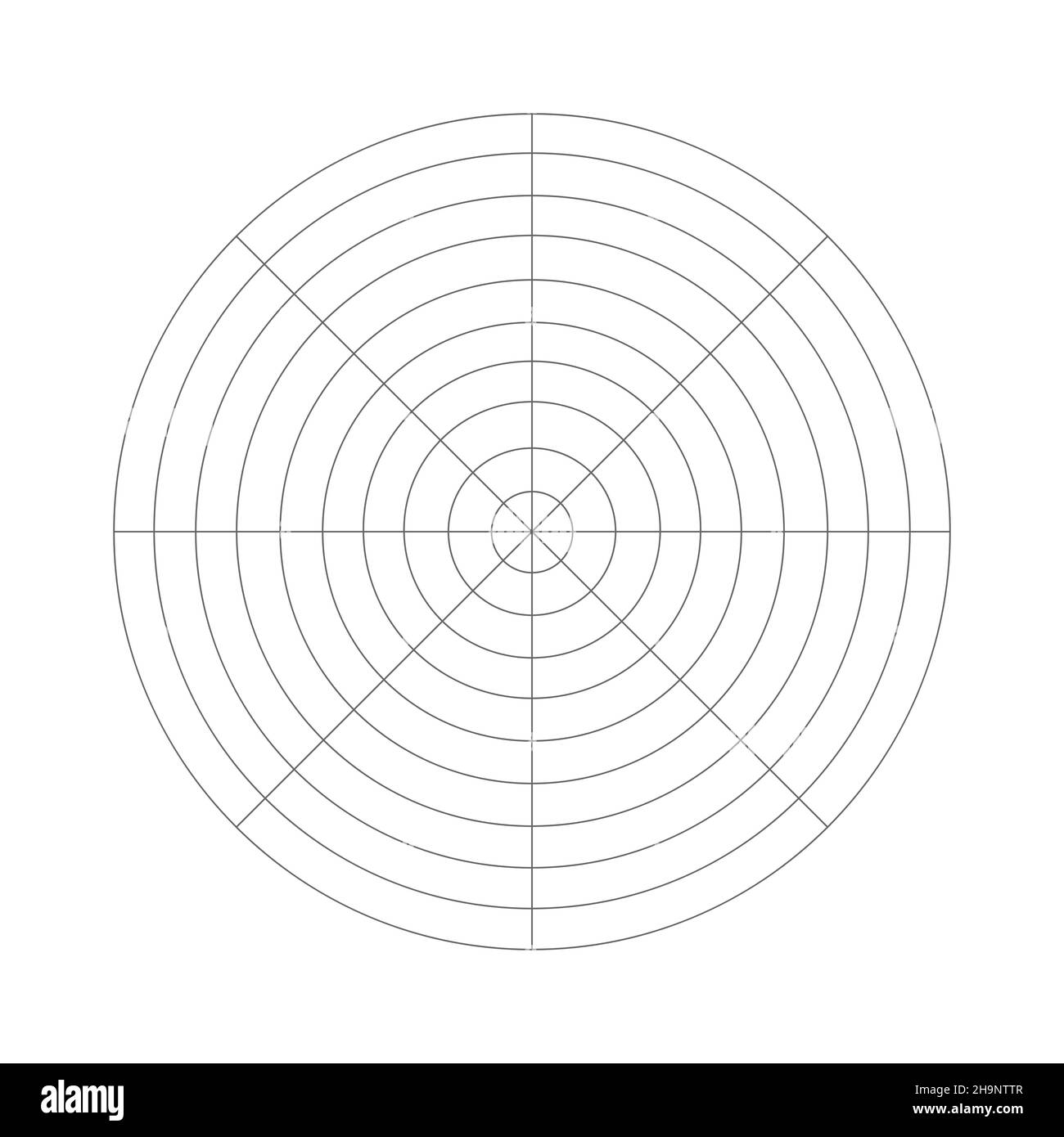 Lebensrad-Vorlage. Kreisdiagramm der Lifestyle-Balance mit 8 Segmenten. Beliebtes Coaching-Tool in der Wohlfühlpraxis isoliert auf weißem Hintergrund. Vektorgrafik. Stock Vektor