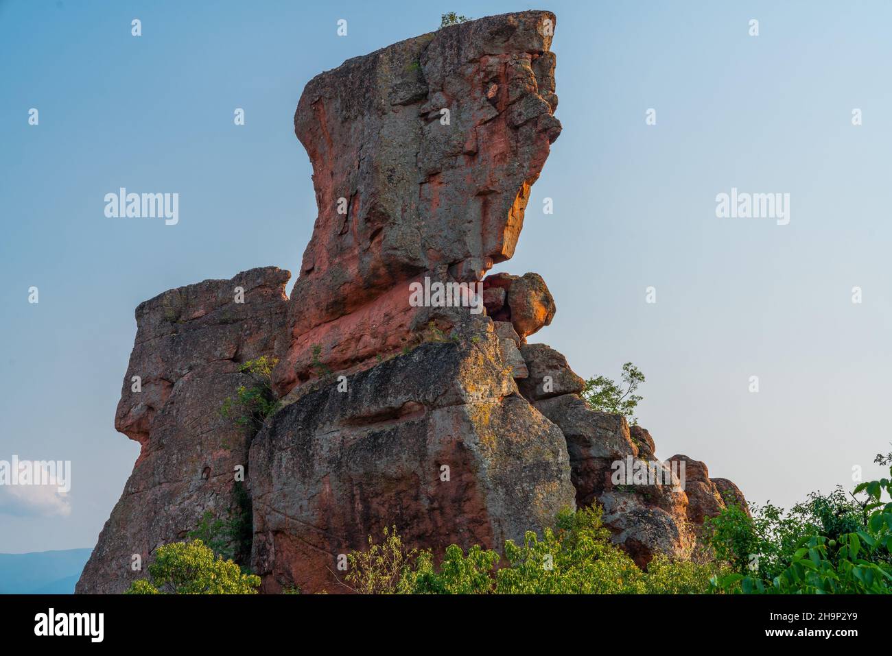 Blick auf die Felsen in Belogradchik, Kaleto, Sehenswürdigkeiten Stockfoto