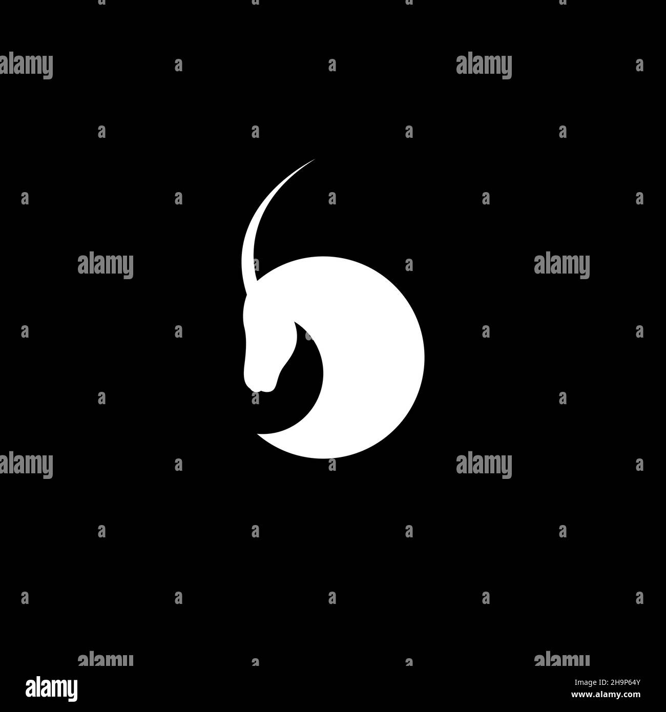 Geometrisches Pferd mit Horn Logo Symbol Symbol Vektor Grafik Design Illustration Idee kreativ Stock Vektor