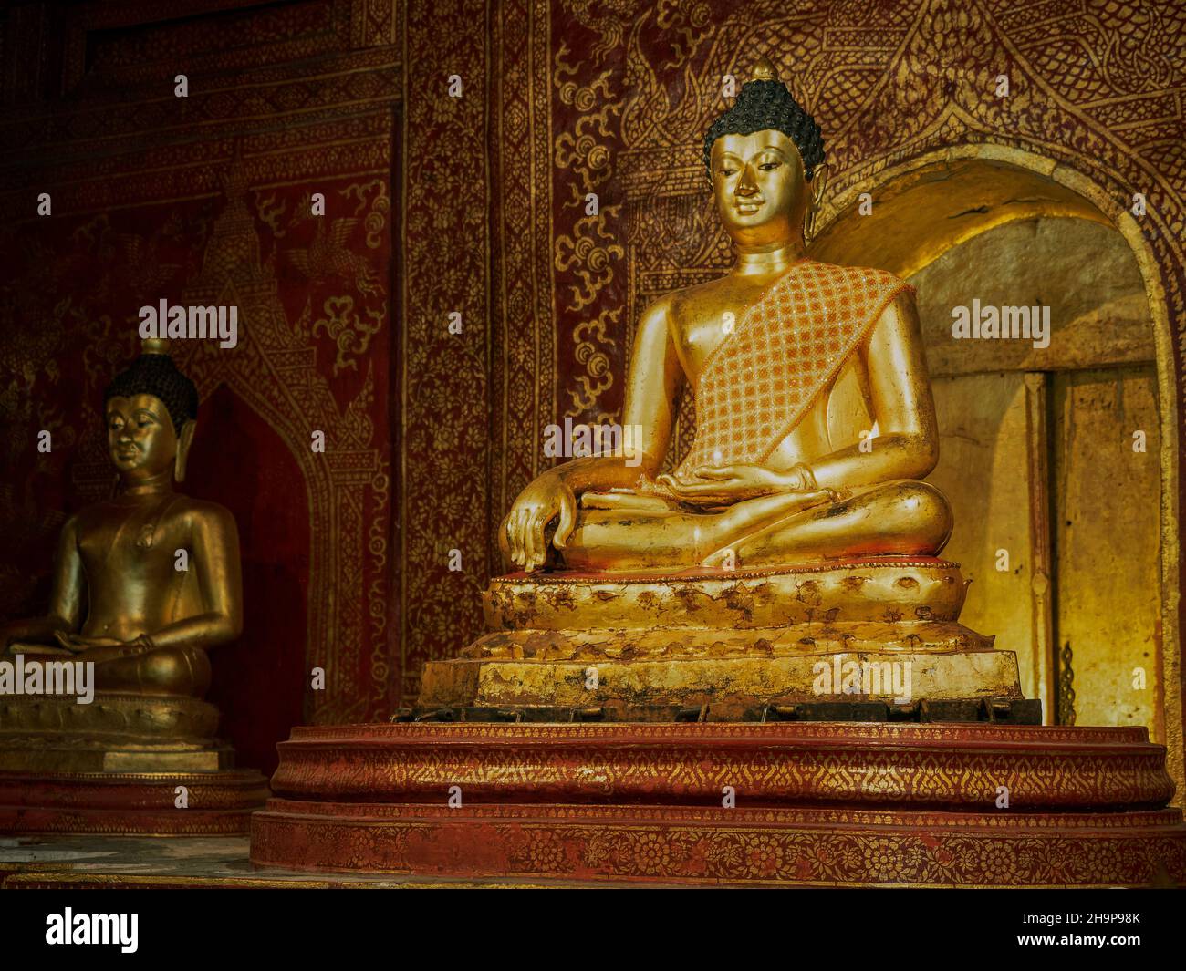 golden Buddha, Wat Phra Singh, Chiang Mai, Thailand Stockfoto