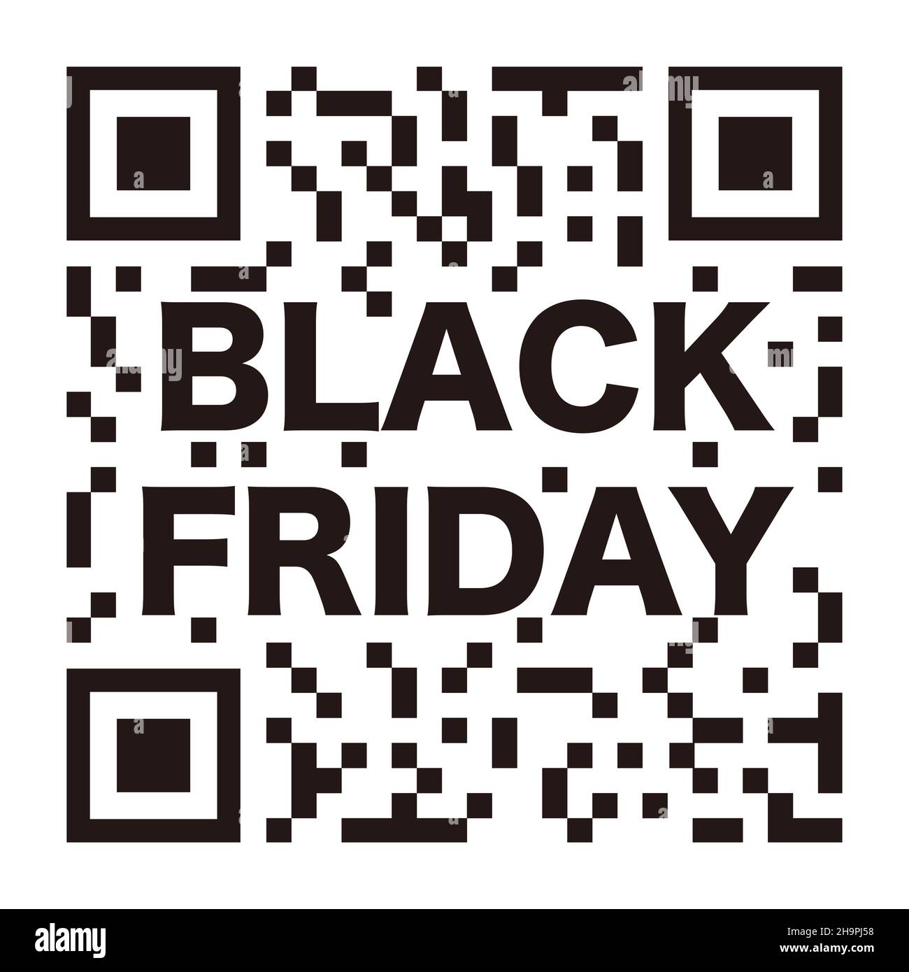 Vektor Black Friday QR-Code mit Black Friday Logo auf Weißem Hintergrund isoliert. Stock Vektor