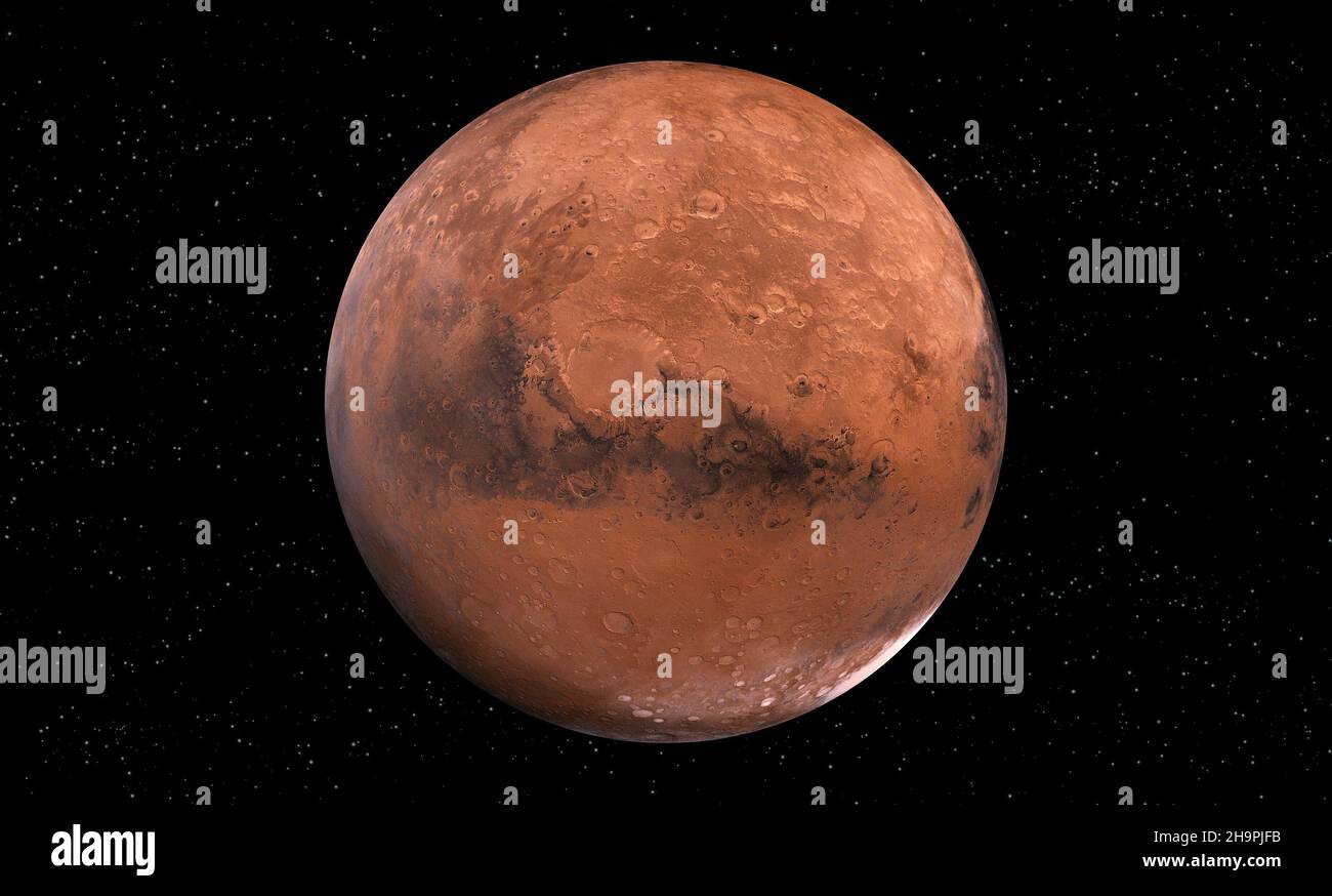 Mars-Planet im Weltraum. Elemente dieses Bildes, die von der NASA eingerichtet wurden. Stockfoto
