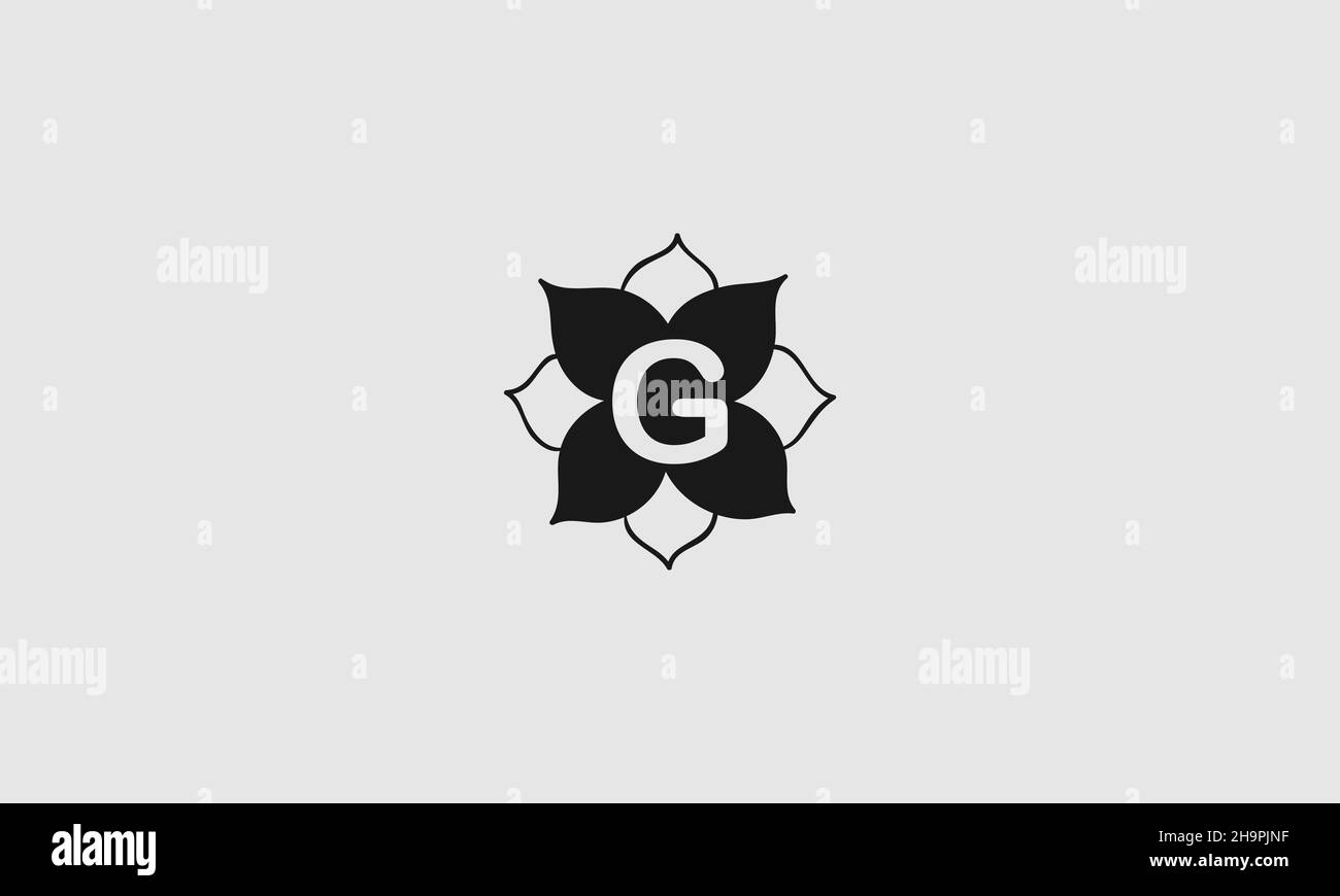 Das G-Icon-Design in einer Blume Stock Vektor