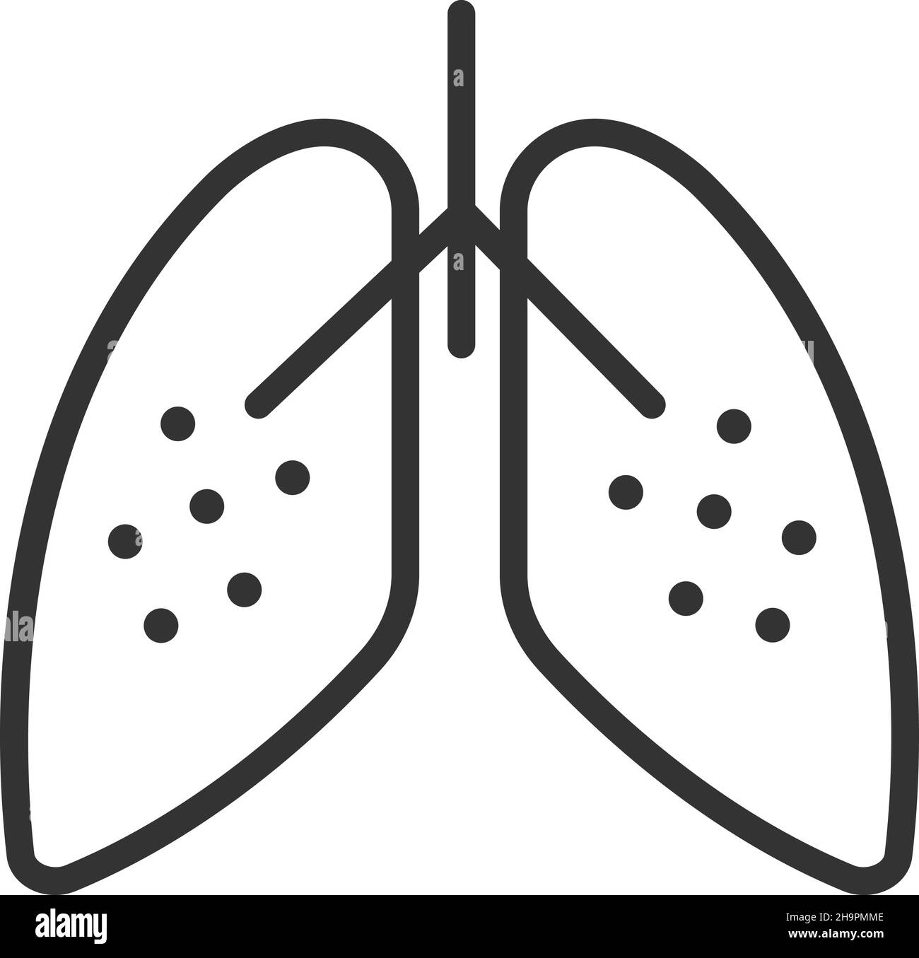 Lungen-Symbol. Schild für die Brustbeatmung. Atmungsorgan Stock Vektor