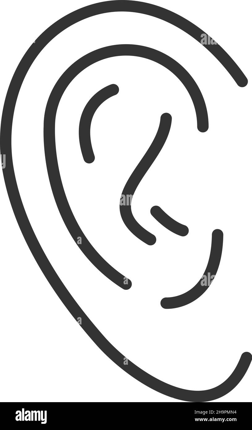 Symbol für die Ohrlinie. Hörsymbol. Audible-Logo Stock Vektor