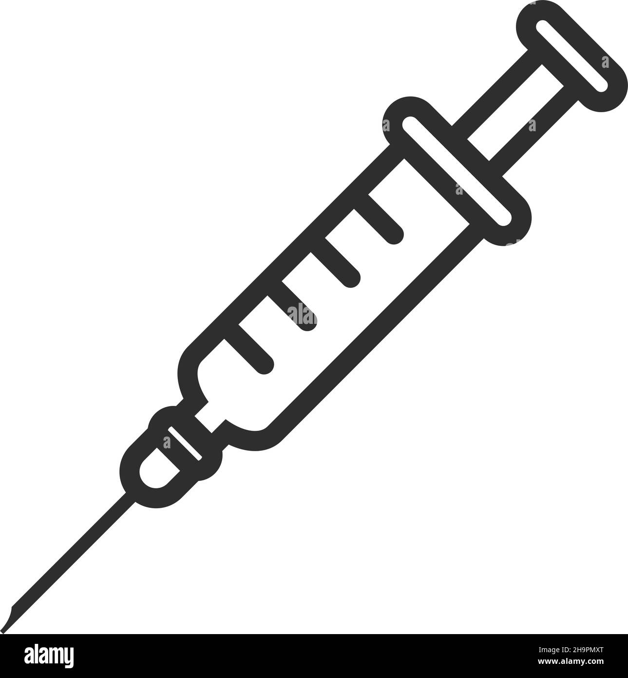 Spritzensymbol. Medizinische Nadel für Injektion und Impfstoff Stock Vektor