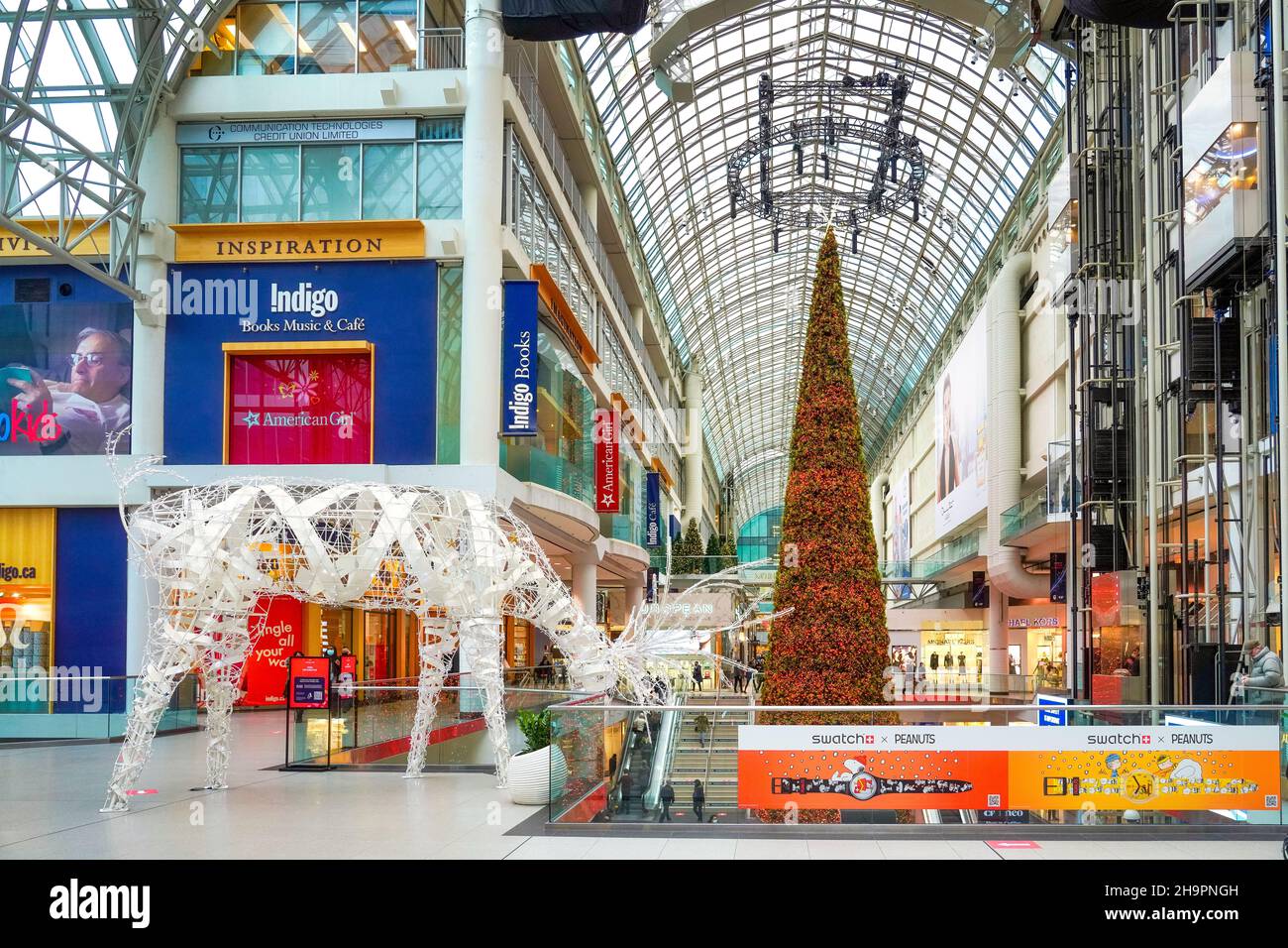 Weihnachtsdekorationen im Eaton CentreDec. 8, 2021 Stockfoto