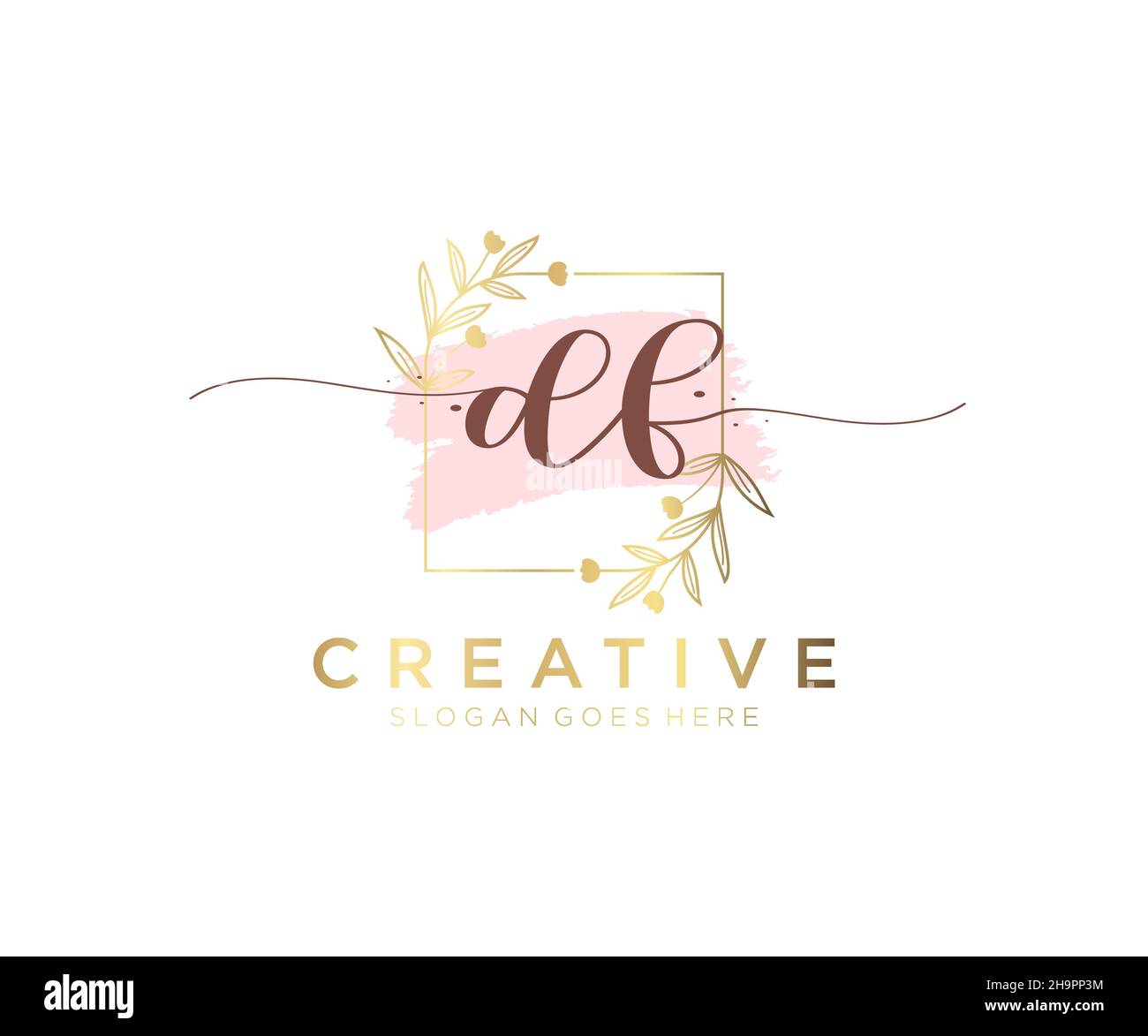 Feminines DF-Logo. Verwendbar für Natur, Salon, Spa, Kosmetik und Beauty Logos. Flaches Vektor-Logo-Design-Template-Element. Stock Vektor