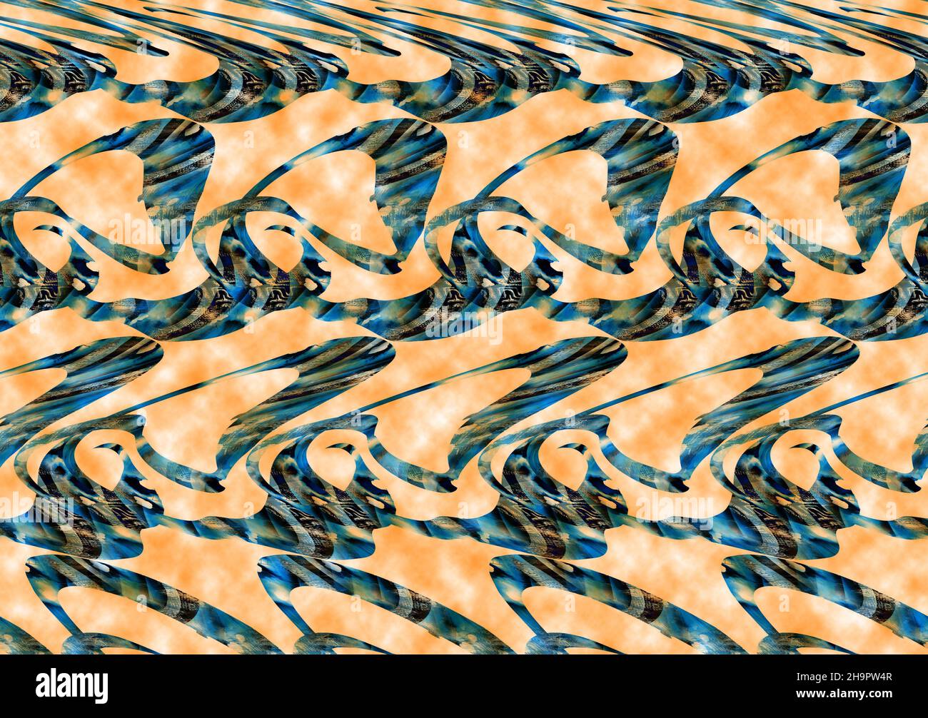 Abstrakte elektrisierenden Linien, rauchig fraktale Muster, digitale Illustration Kunst Arbeit der Rendering chaotischen dunklen Hintergrund. Stockfoto