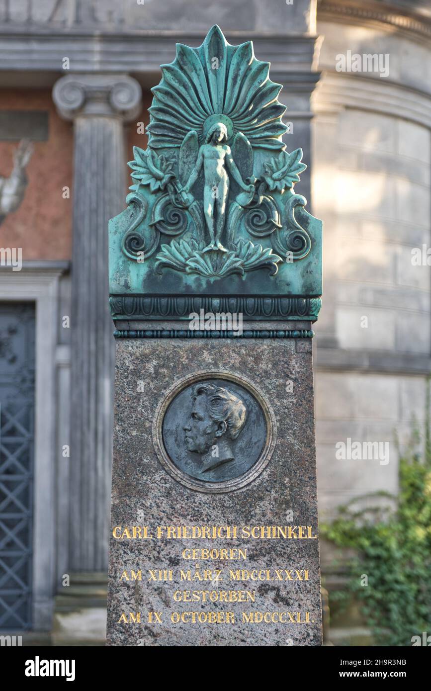 Deutschland, Deutschland, Berlin, Hauptstadt, Hauptstadt, Friedhof, Friedhof, Grab, Grabstein, Grab, Grabstein, Grabstein, Carl Friedrich Schinkel, Stockfoto