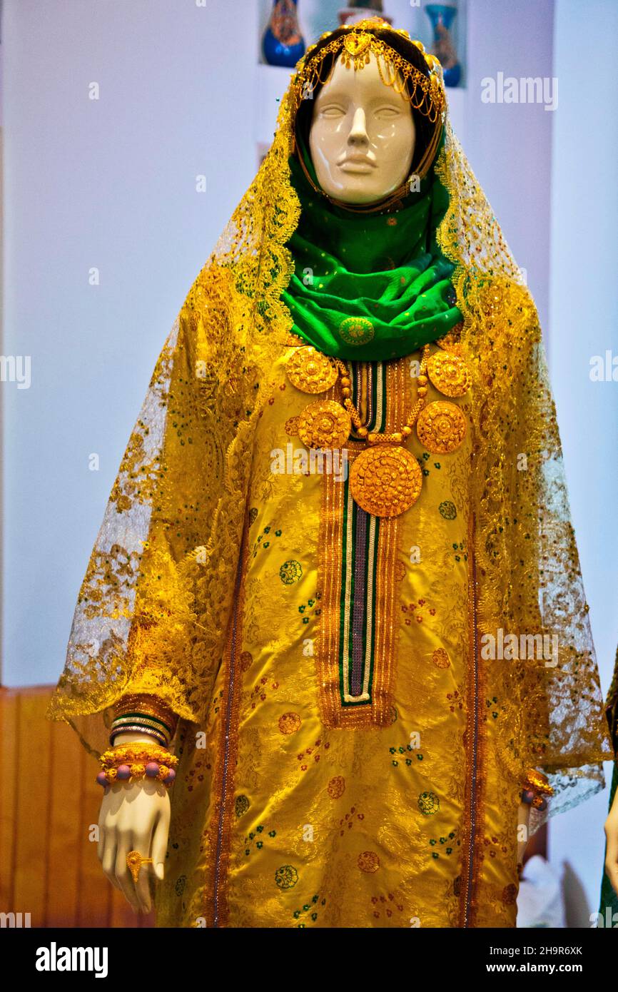 Frauenkostüme, Bait Al Zubair Museum, Maskat, Oman Stockfoto