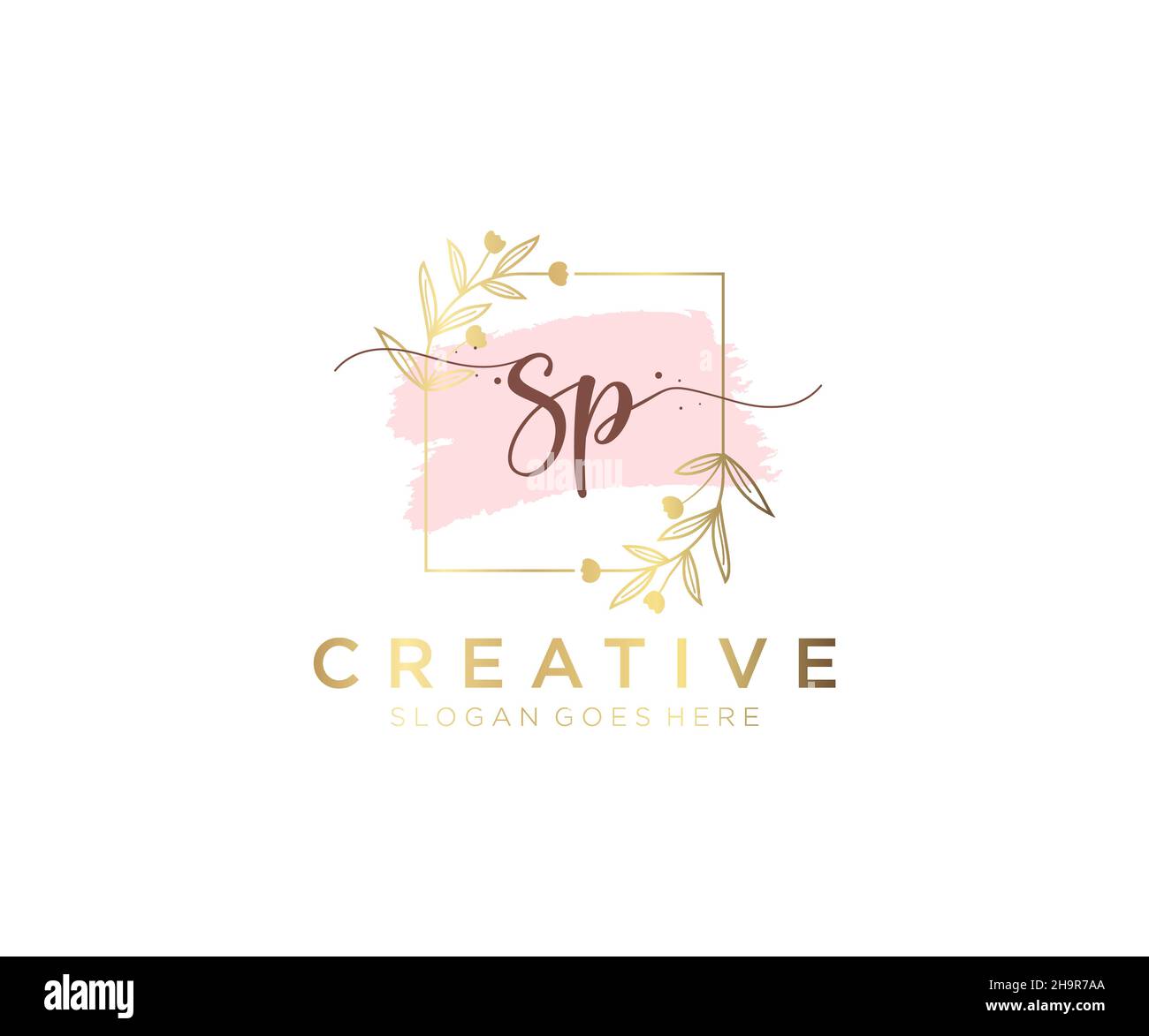 SP feminines Logo. Verwendbar für Natur, Salon, Spa, Kosmetik und Beauty Logos. Flaches Vektor-Logo-Design-Template-Element. Stock Vektor