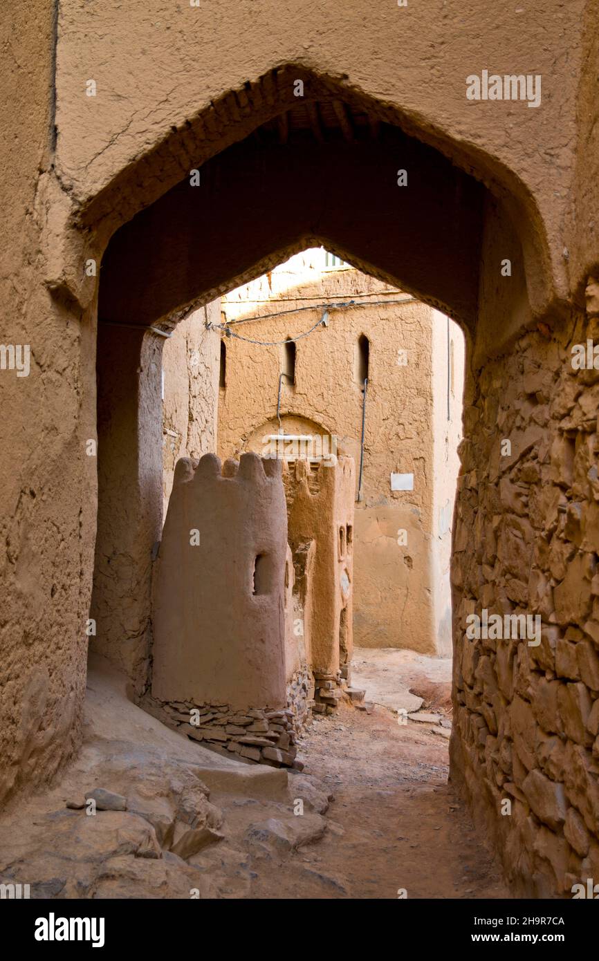 Alte Lehmsiedlung Al Hamra, Al Hamra, Oman Stockfoto