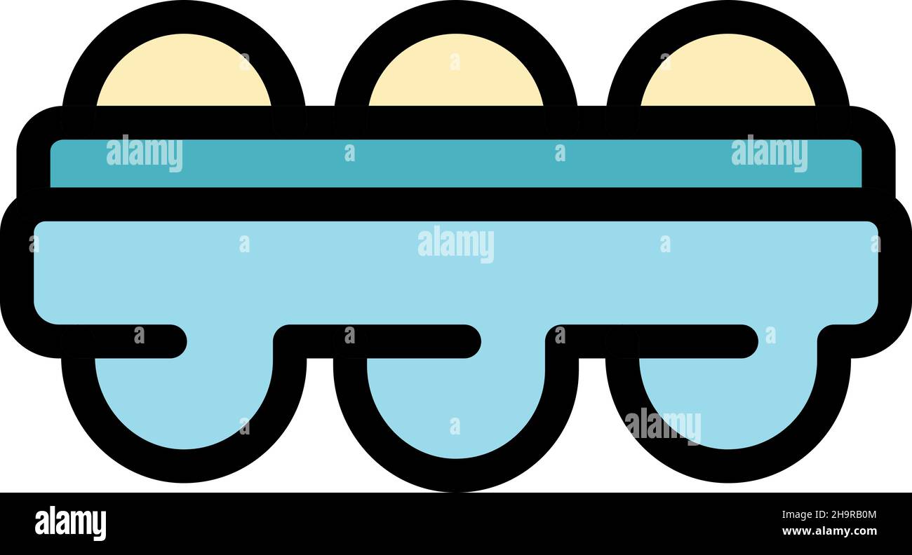 Symbol für die Eiswürfelablage. Kontur Eiswürfel Tablett Vektor Symbol Farbe flach isoliert Stock Vektor