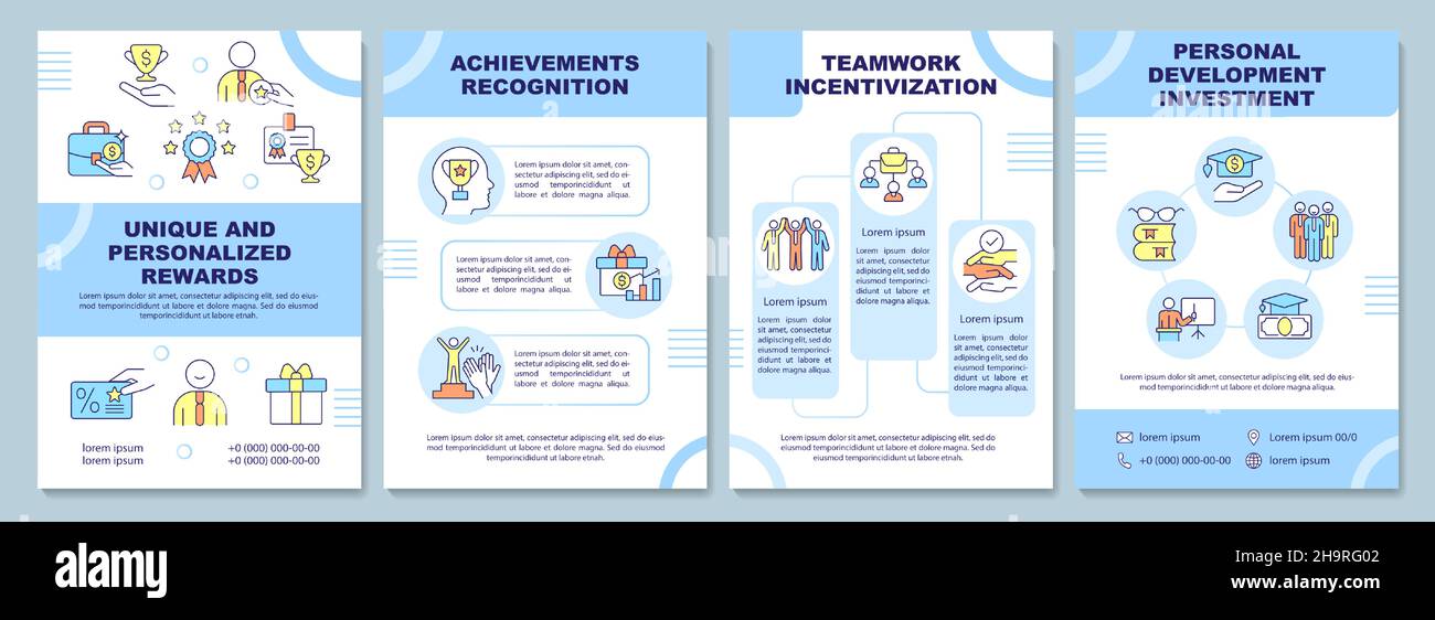 Steigerung der Mitarbeiterleistung mit Vorlage für die Prämienbroschüre Stock Vektor
