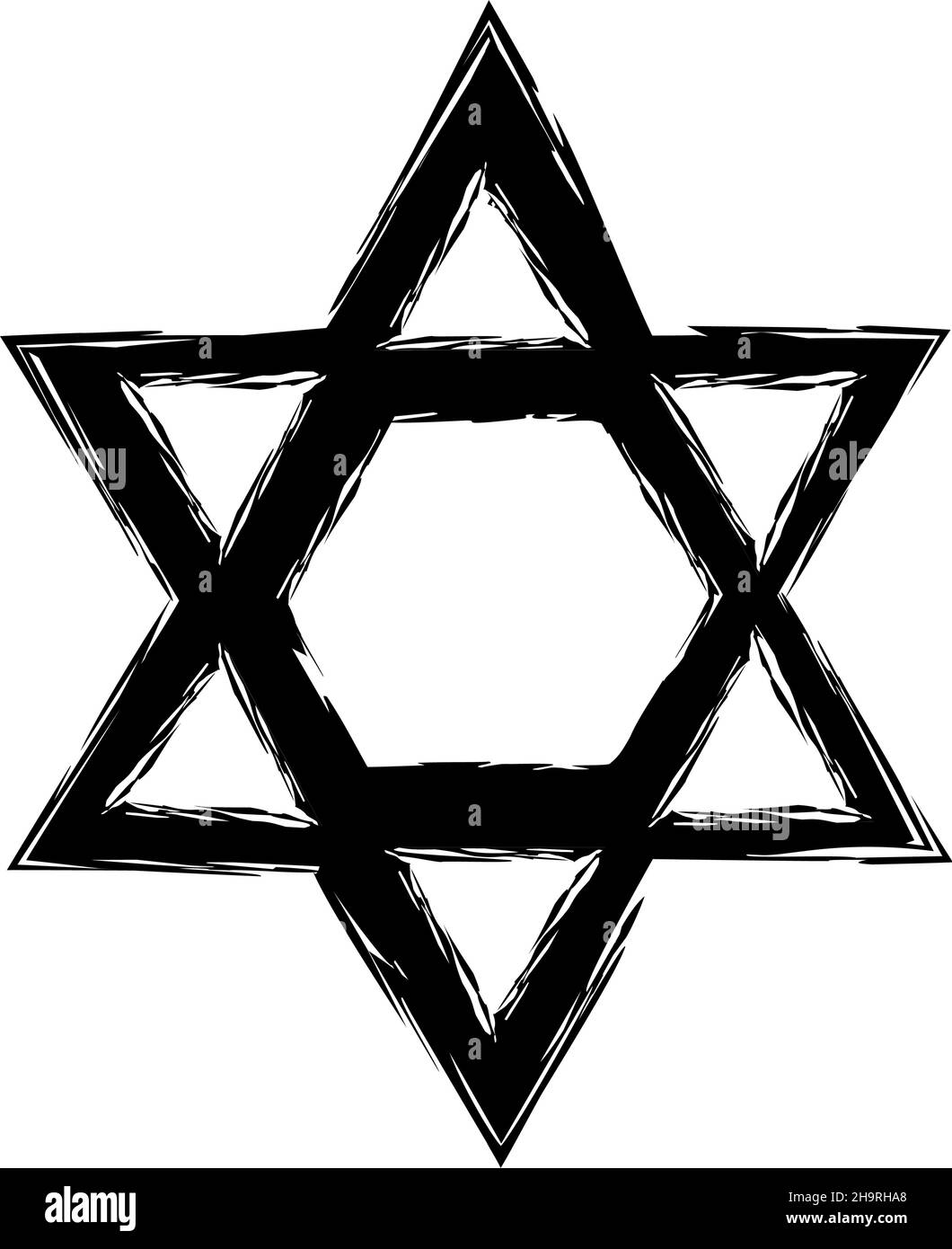 Silhouette des Sterns von David. Religiöses Zeichen. Judentum. Symbol Israels. Stock Vektor