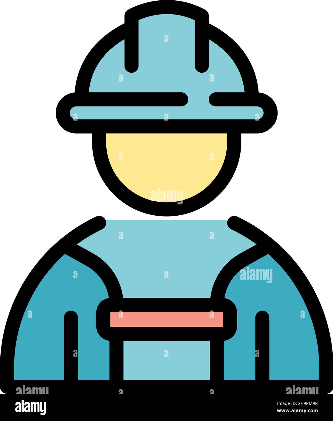 Symbol für studentischen Job-Konstruktor. Outline Student Job Konstruktor Vektor Symbol Farbe flach isoliert Stock Vektor