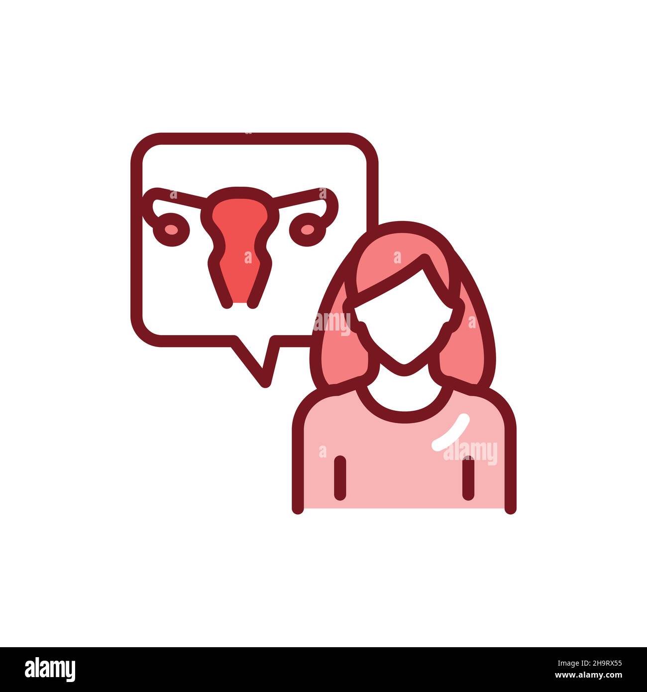 Farbsymbol für Gynäkologen in der Geburtshilfe. Skizzieren Piktogramm für Web-Seite, mobile App, Promo. Stock Vektor