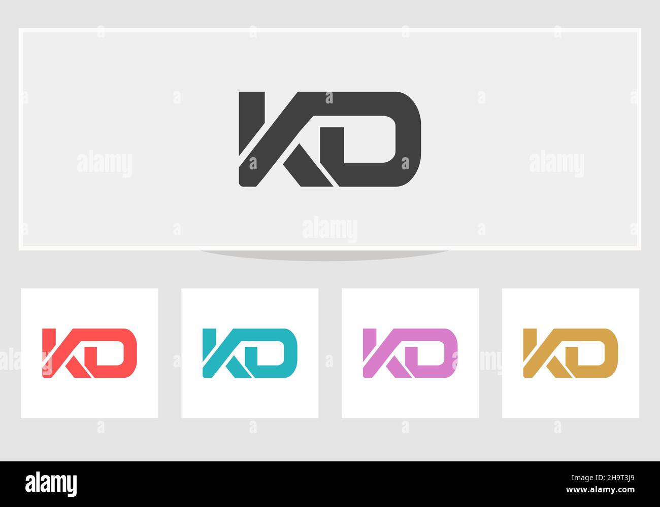 Kreatives KDLogoDesign, KDLogo mit modernem Trenddesign. Moderner