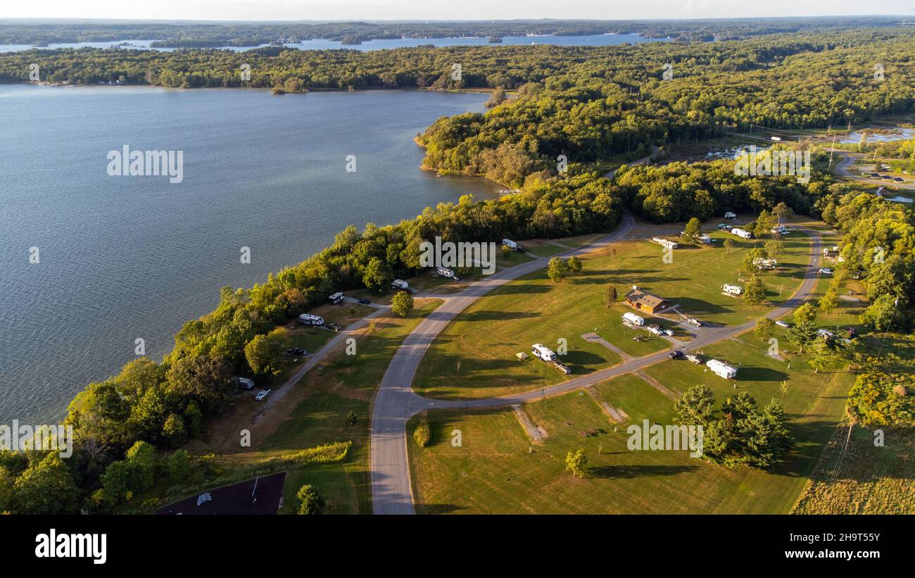 Campingplatz Wellesley Island State Park, Wellesley Island, NY, USA Stockfoto