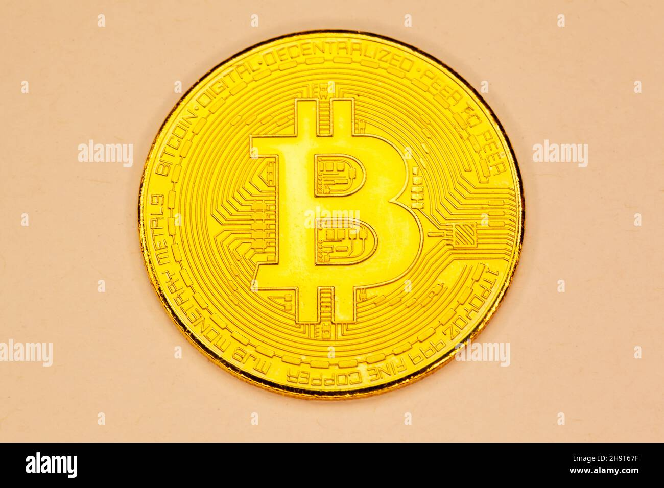 Bitcoin Kryptowährung Münze. Stockfoto