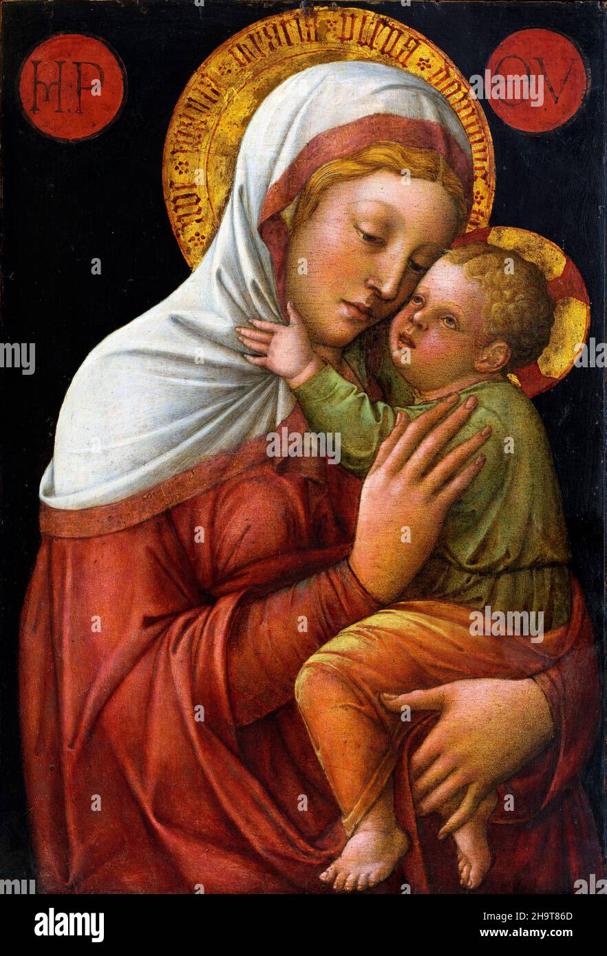 Madonna mit Kind von Jacopo Bellini (c. 1400 – c. 1470), Öl auf Platte, c. 1465 Stockfoto