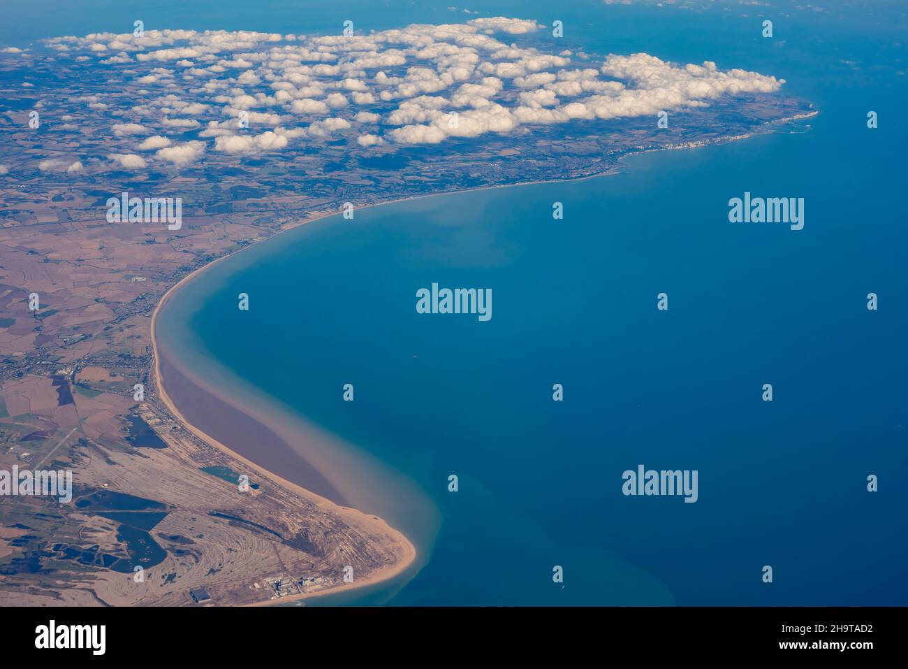 Luftbild von Dover und Folkestone Stockfoto