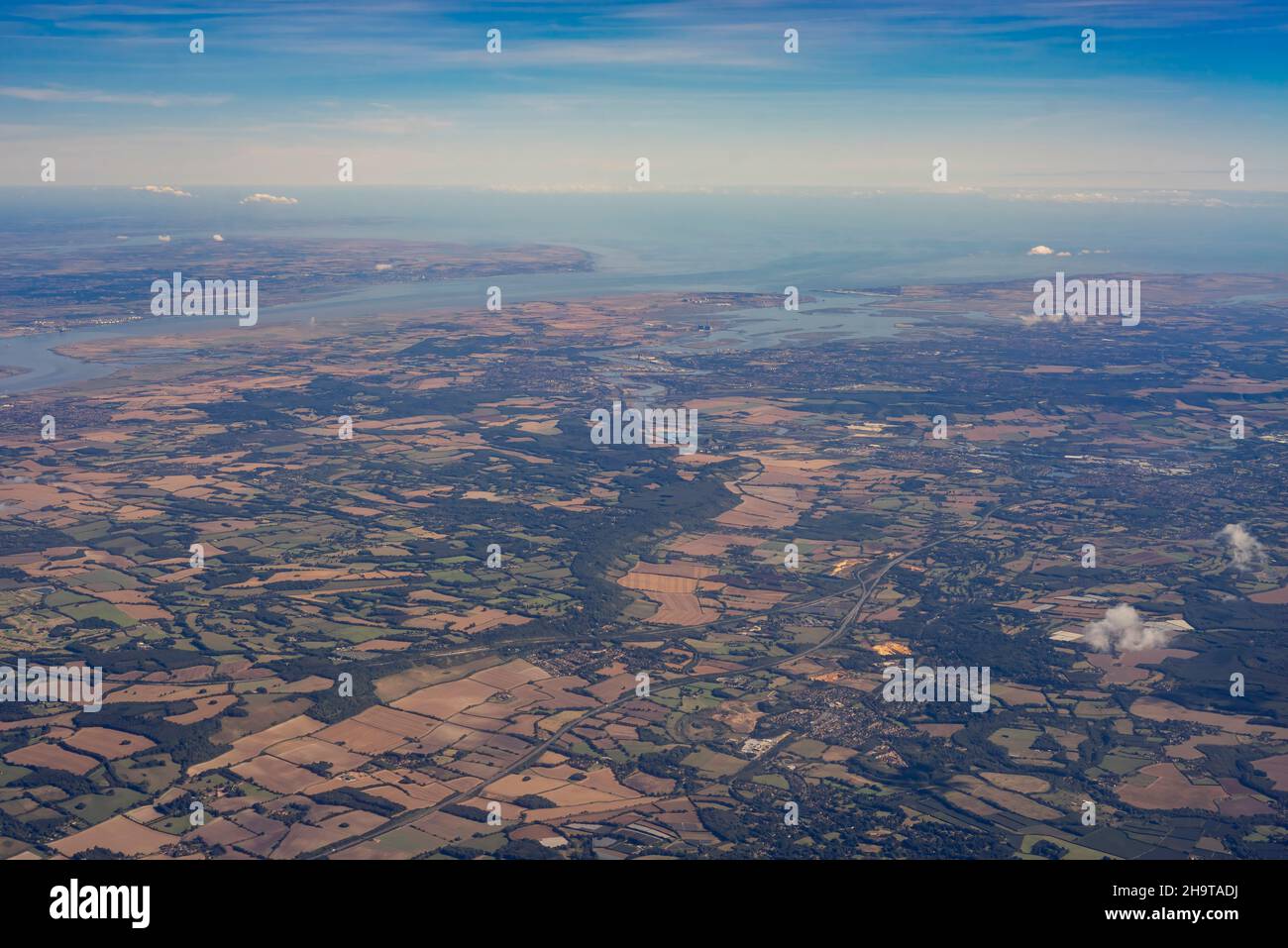 Luftaufnahme von Rochester, Maidstone, Rainham, Sittingbourne, Vereinigtes Königreich Stockfoto