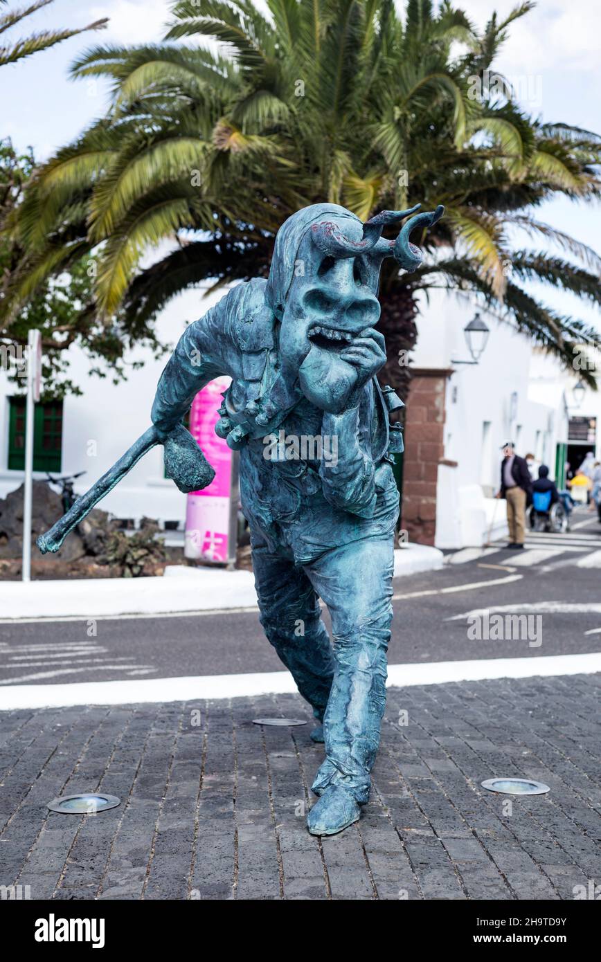 Traditionelle Skulptur in Teguise, Lanzarote Stockfoto