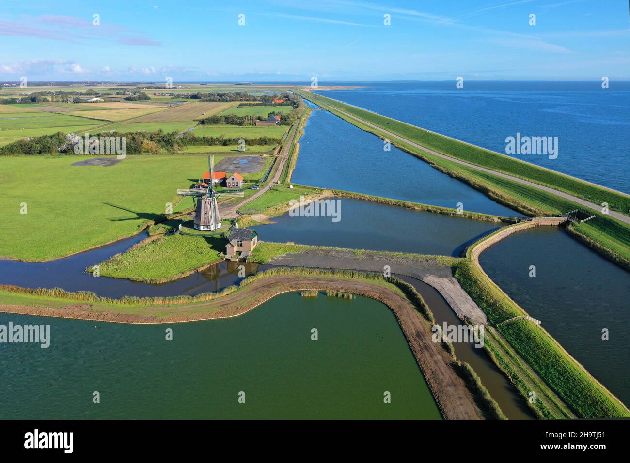 Naturdenkmal Molen het Noorden, De Bol, Oosterend, Niederlande, Texel Stockfoto