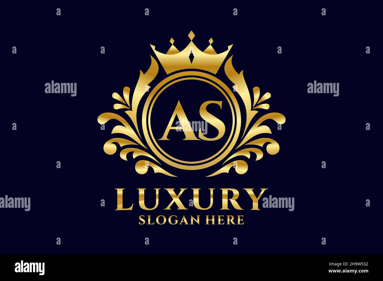 ALS Letter Royal Luxury Logo-Vorlage in Vektorgrafik für luxuriöse Branding-Projekte und andere Vektorgrafik. Stock Vektor
